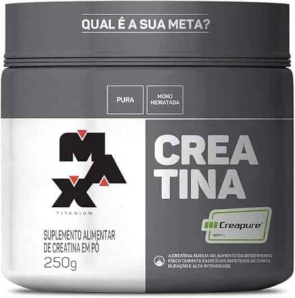 Creatina Monohidratada Creapure Em Pó 83 Doses Pote 250g Max Titanium