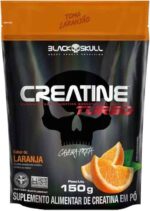 Creatine Turbo BlackSkull - Creatina Monohidratada em pó, com carboidrato para melhor absorção e performance (150g Refil, Laranja)