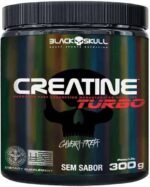 Creatine Turbo – sem sabor - Pote 300g - Black Skull - Suplementação para Treino, Performance, Ganho Muscular, Hipertrofia, Força e Resistência
