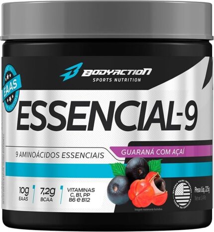Essencial 9 EAA Aminoácios Essenciais 225g Sabor Guaraná com açaí Bodyaction