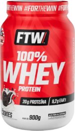 FTW 100% Whey Protein com Proteína Concentrada WPC, Suplemento Alimentar Pós-Treino em Pó com Fonte de Proteína do Soro do Leite, Alto Valor Biológico, Sem Glúten – Pote 900g (Sabor Cookies) - Imagem 2