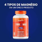 Four Mag, 4 Magnésio (taurato, citrato, dimalato, bisglicinato), 350mg de Magnésio Elementar, 90 Cápsulas, Bigens - Imagem 2