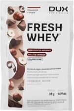 Fresh Whey Protein - Chocolate e Avelã Sachê 31g - 20g de Proteínas por Porção - Suplementos Naturais, Suplementação Treino Academia, Ganho Muscular Hipertrofia - DUX HUMAN HEALTH