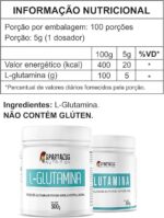 L-Glutamina 100% Pura Isolada 500g Recuperação Muscular Suplemento Alimentar em Pó Zero Açúcar Sem Glúten Alta Pureza Spartacus Nutrition - Imagem 2