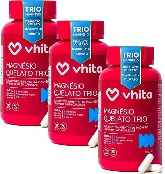 Magnesio-Quelato-Trio-Dimalato-Bisglicinato-e-Taurato-com-Vitamina-B6-350mg-Vhita-60-Capsulas-3-unidades.jpg Magnésio Quelato Trio, Dimalato, Bisglicinato e Taurato com Vitamina B6 350mg Vhita 60 Cápsulas (3 unidades) - Imagem 1