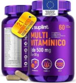 Multivitamínico 500 MG com Vitaminas A, C, D3, E, K1, Complexo B, Zinco e Cromo | 21 Ingredientes em Cápsulas Veganas | Para Adultos | Cápsulas Veganas, Sem Glúten e Não Transgênico – 60 Cápsulas
