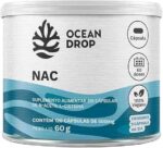 NAC 600mg Ocean Drop 120 Cápsulas Antioxidante Precursor da Glutationa Vegano Sem Glúten Saúde do Fígado Imunidade Detox Alta Potência Suplemento