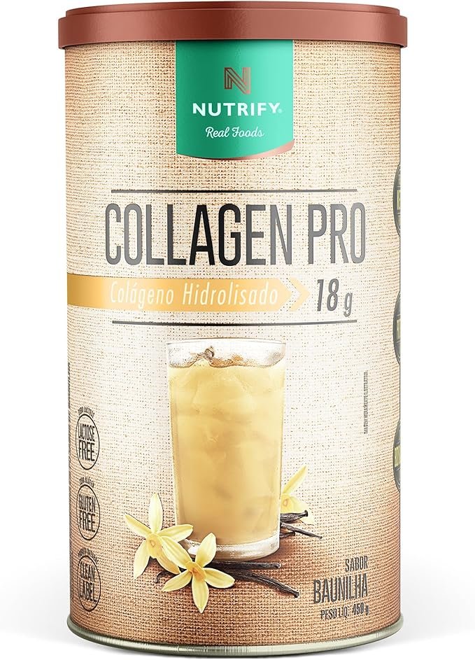 Nutrify-Collagen-Pro-Colageno-Hidrolisado-com-Proteina-Sem-Gluten-Sem-Acucar-e-Sem-Lactose-Sabor-Baunilha-450g.jpg Nutrify Collagen Pro - Colágeno Hidrolisado com Proteína - Sem Glúten, Sem Açúcar e Sem Lactose - Sabor Baunilha - 450g - Imagem 1