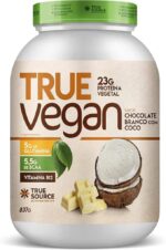 True Source True Vegan Proteína Vegetal - 837G Chocolate Branco Com Coco