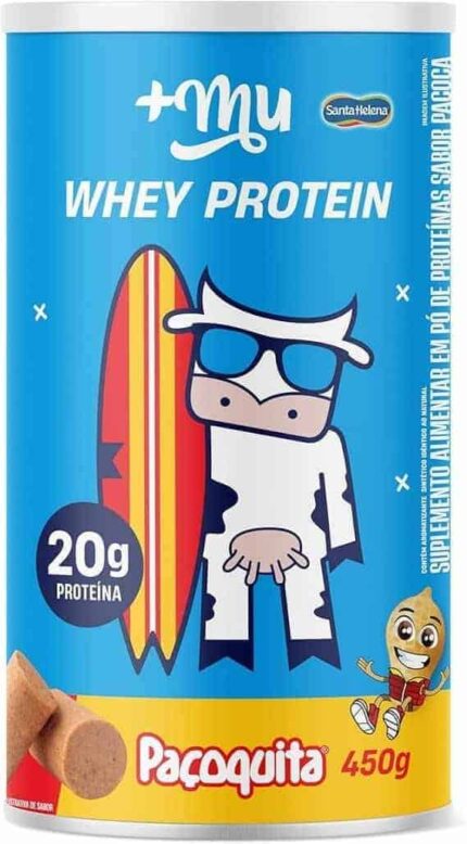Whey Concentrado, Mais Mu, Sabor Paçoquita, 20g de proteína - 450g