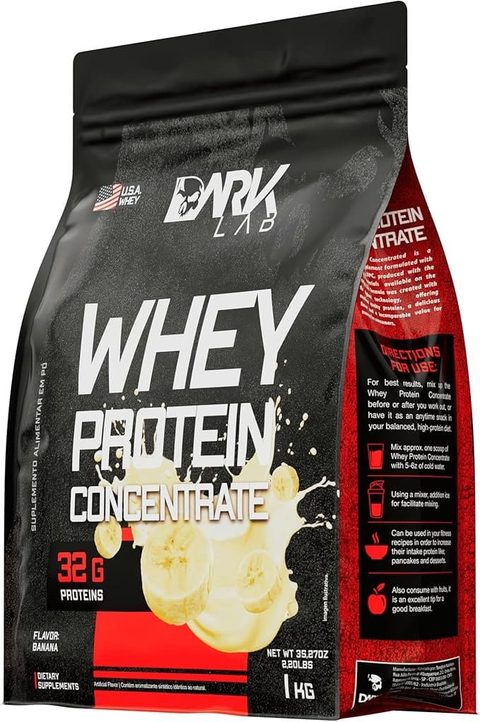 Whey-Protein-Concentrado-Dark-Lab-1kg-Banana-Ganho-de-Massa-Muscular.jpg Whey Protein Concentrado Dark Lab, 1kg, Banana, Ganho de Massa Muscular - Imagem 1
