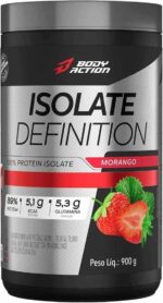 Whey Protein Isolado Isolate Definition 900g Sabor Morango Bodyaction