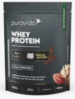Whey Protein Isolado Puravida Chocolate Língua de Gato 450g